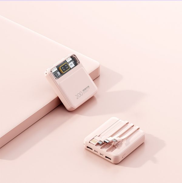 Pocket Portable Tail Plug Capsule Power Bank with Cable Compact Mini Portable Emergency Fast Charging Universal Power Bank