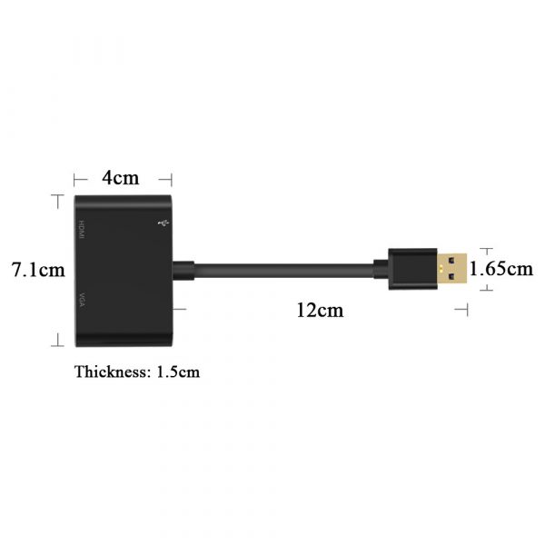 3 in 1 USB to VGA HDMI Docking Station Multifunction