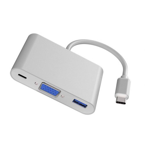 Type-C to VGA 1080P 60Hz USB3.0 3 in 1 Docking Station