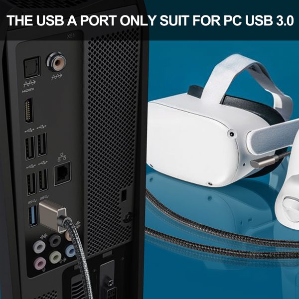 USB 3.0 to type C male VR cable 90 degree right USB A to USB C charging cable