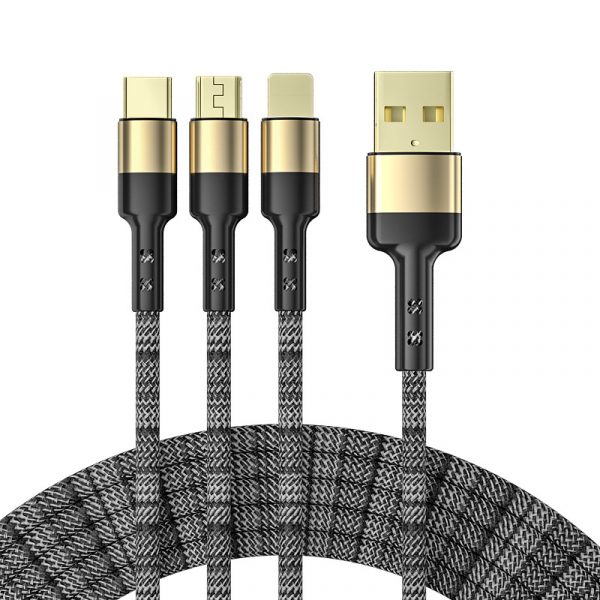 5A super fast charging one to three data cable suitable for Apple TYPE-C Android three-in-one data