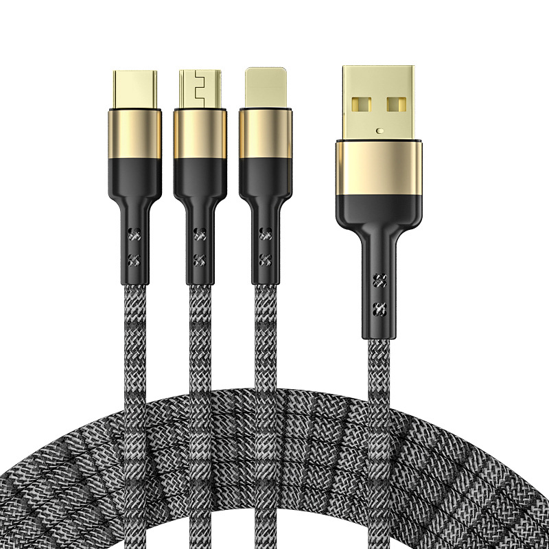 5A super fast charging one to three data cable suitable for Apple TYPE-C Android three-in-one data