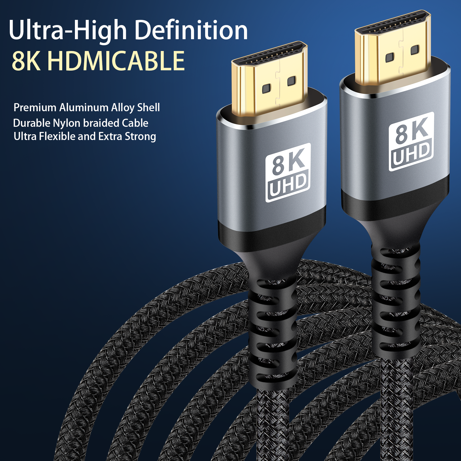 Customized logo HDMI 2.1Cable 8K60Hz 4K120Hz 48Gbps HD TV HDMI Video Cable 2m Male to Male HDMI Cable