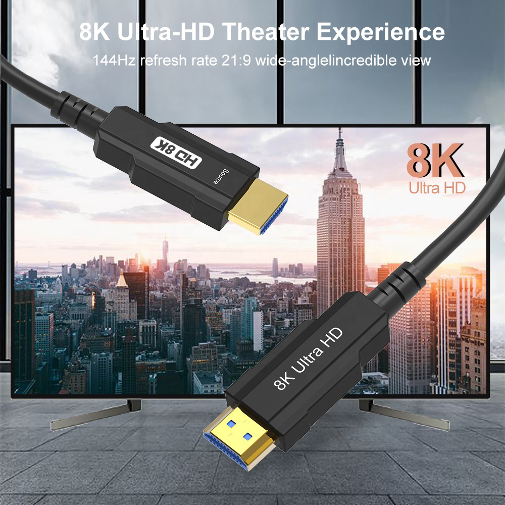 HDMI 2.1 AOC Cable fiber HDMI Support 48Gbps 8K Optical Cable